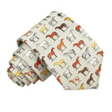 Gray Multicolor Horse Necktie