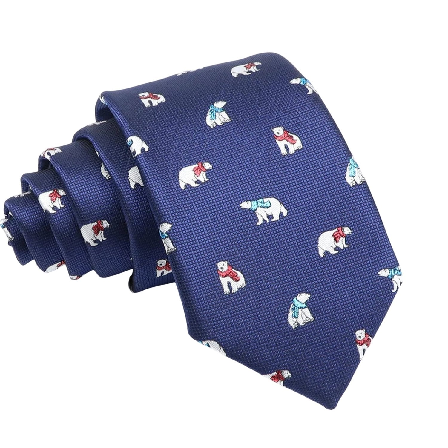 Navy Blue With White Polar Bear Necktie