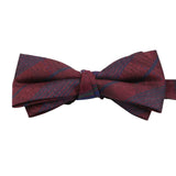 Burgundy Blue Plaid Bowtie