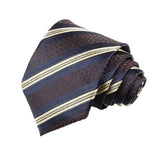 Navy Blue Brown Striped Necktie