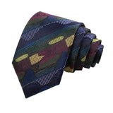 Navy Blue Yellow Geometric Necktie