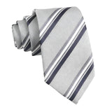 Gray Navy Striped Necktie