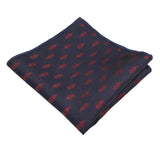 Navy Blue Red Paisley Pocket Square