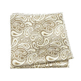 Beige Brown Paisley Pocket Square