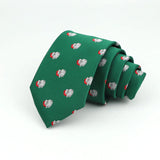 Green With White Santa Claus Necktie