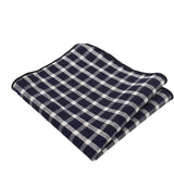Navy White Check Pocket Square