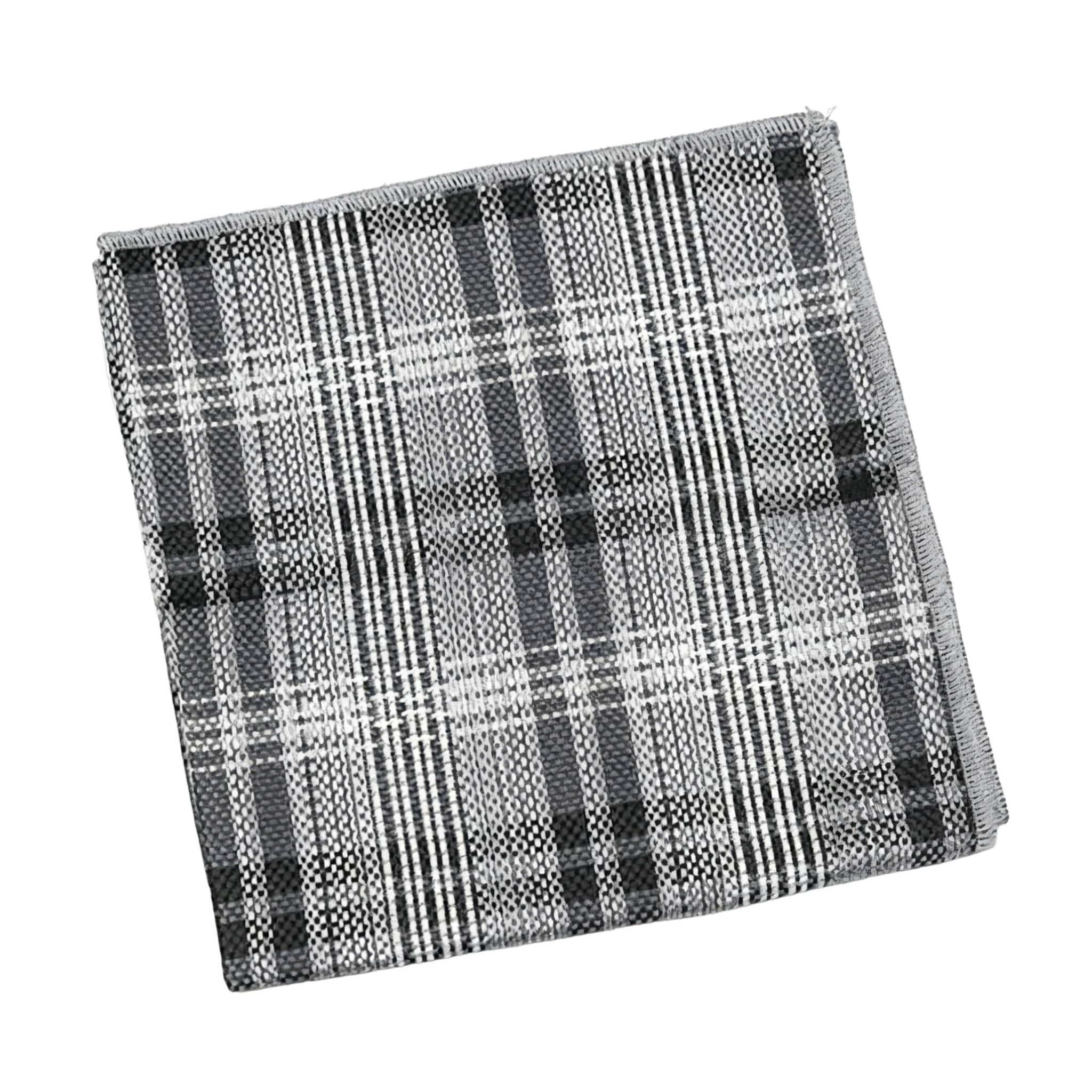 Gray Black Plaid Pocket Square