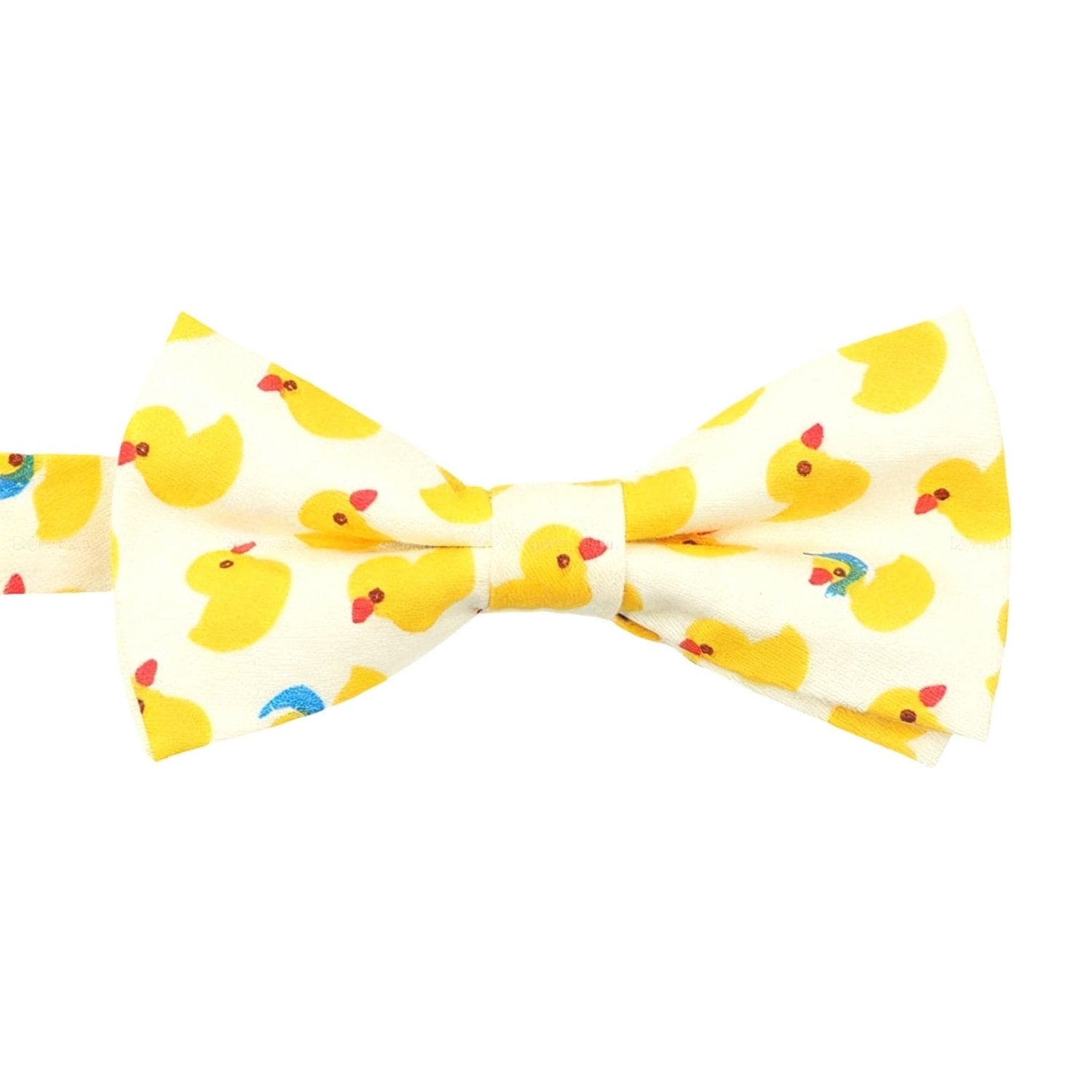 White With Yellow Ducks Bowtie