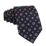 Navy Blue Red Floral Necktie
