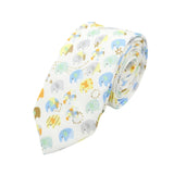White Blue Elephant Necktie