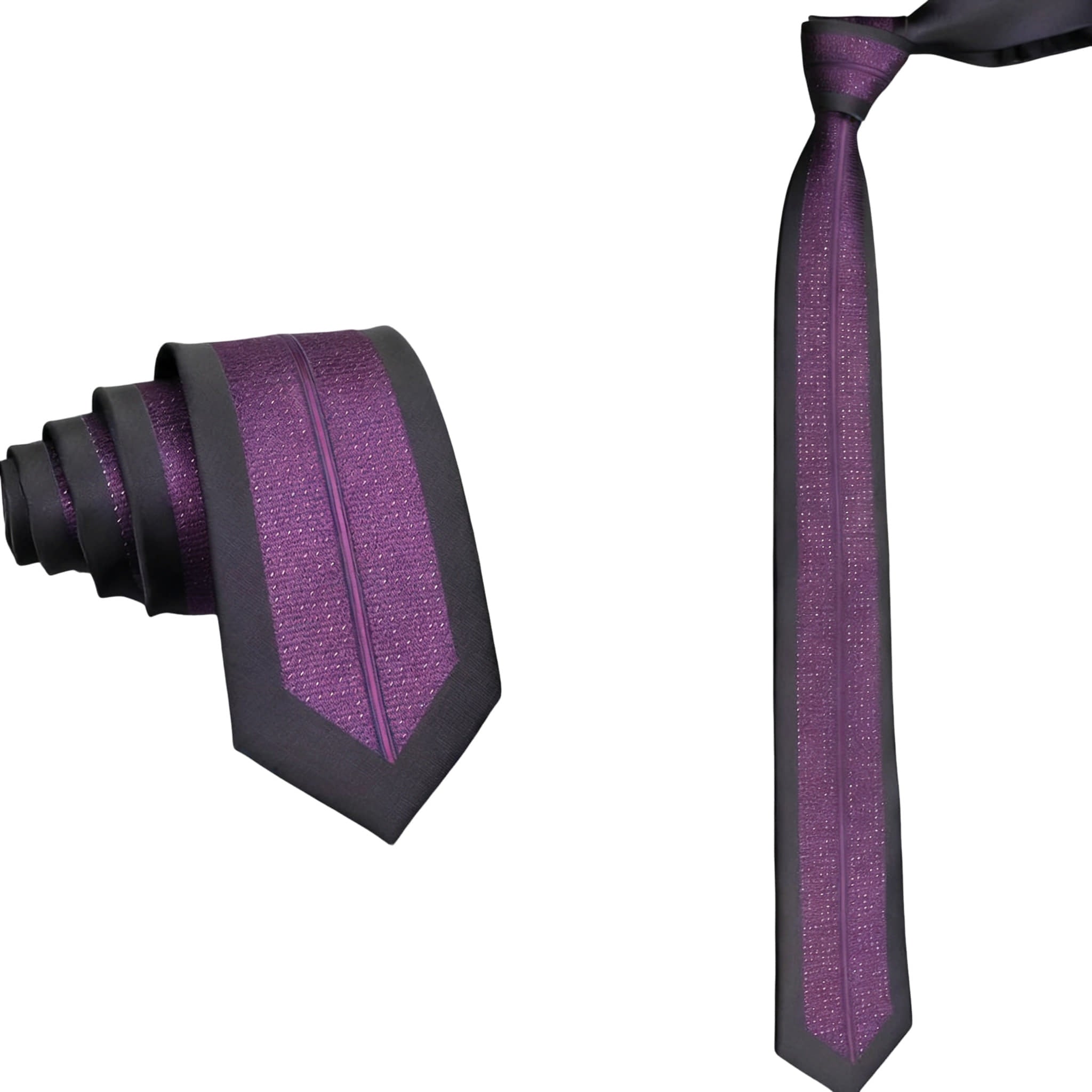 Black Purple Dotted Necktie
