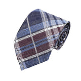 Blue With Burgundy Plaid Necktie