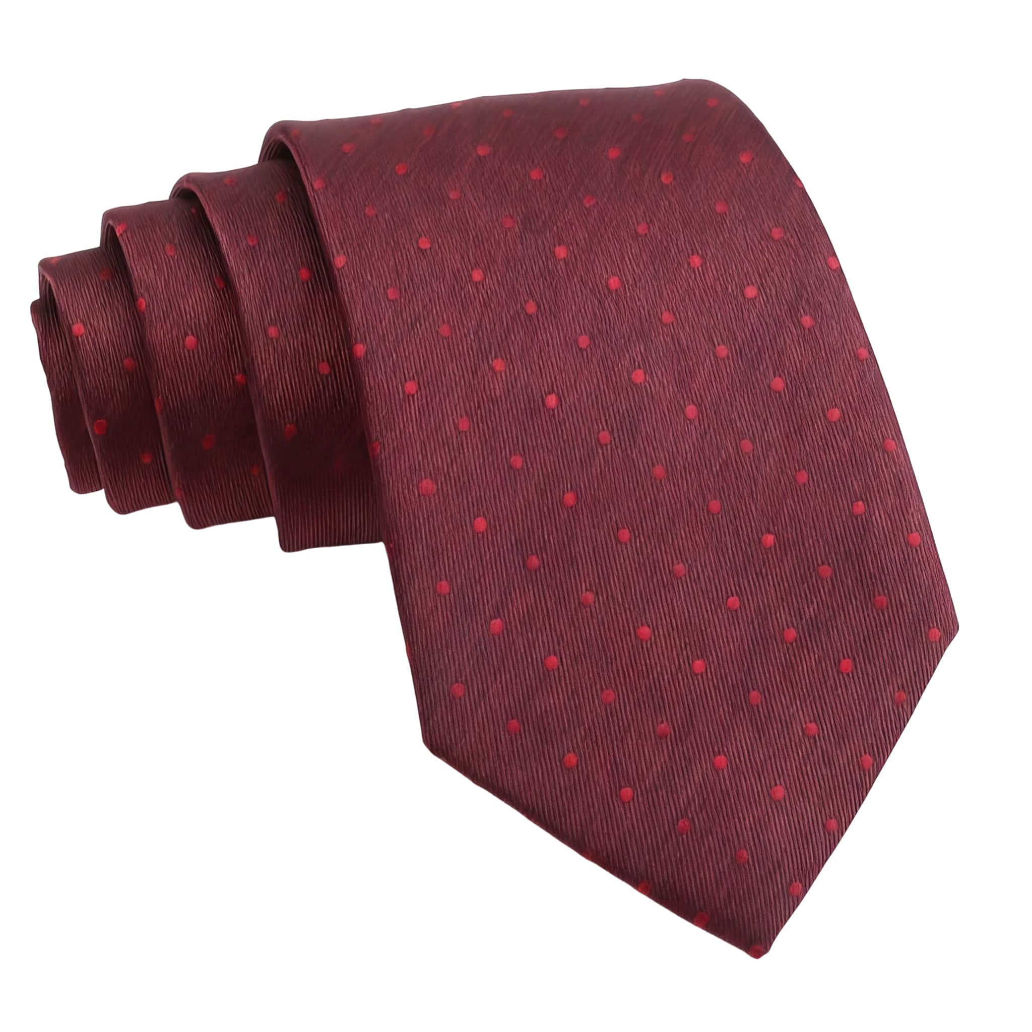 Burgundy Red Polka Dot Necktie