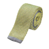 Gray Yellow Knitted Necktie