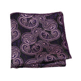 Black Purple Paisley Pocket Square