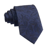 Navy Blue Black Floral Necktie