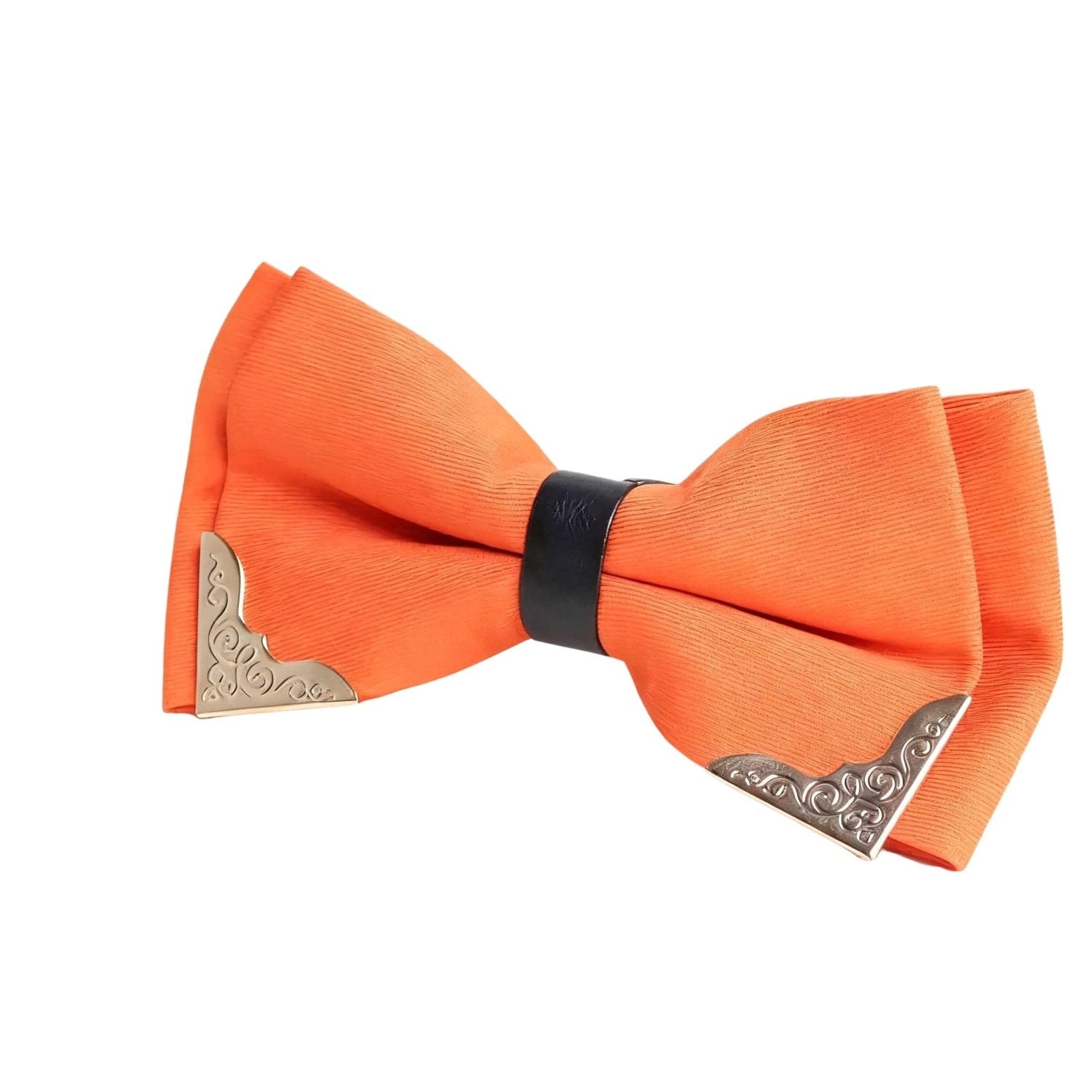 Orange With Metal Scroll Bowtie