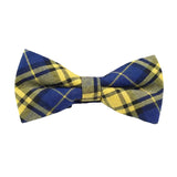 Blue Yellow Plaid Bow Tie