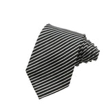 Black White Striped Necktie
