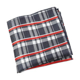 Gray Red Plaid Pocket Square