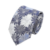 Gray Blue Floral Necktie