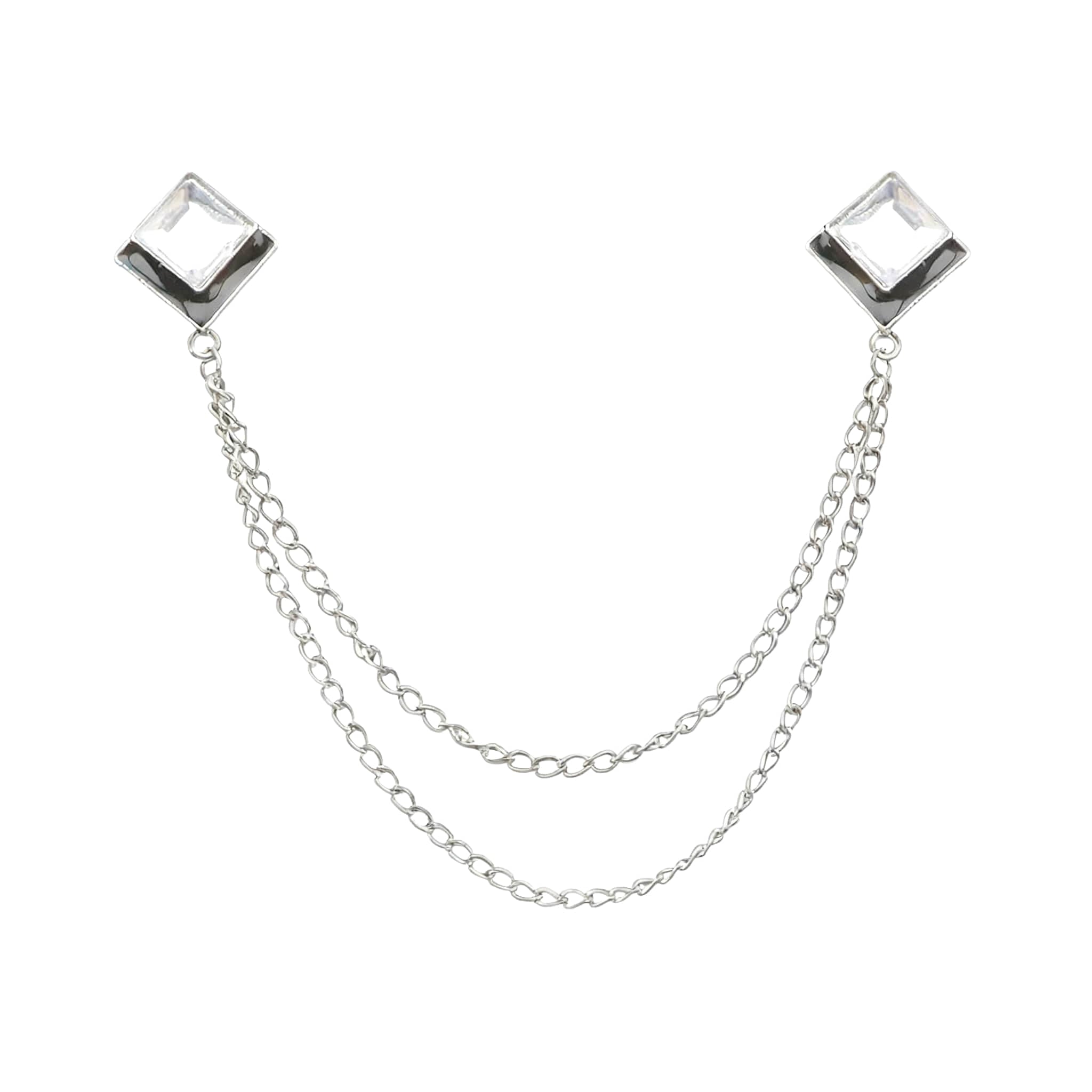 Silver White Solid Lapel Pin