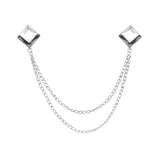 Silver White Solid Lapel Pin