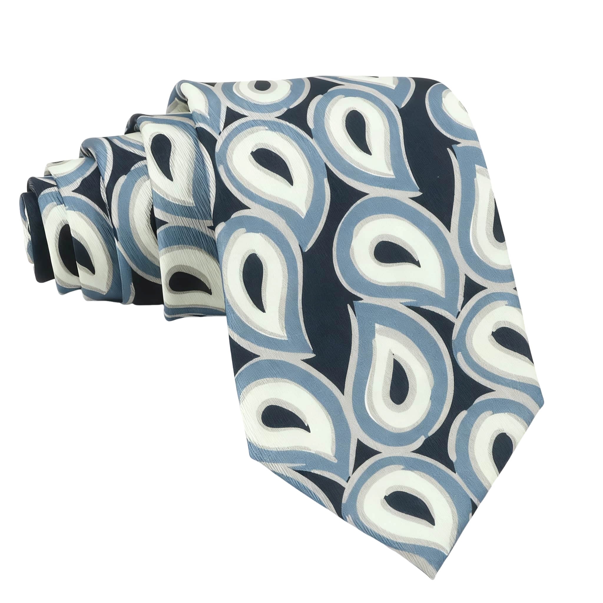 Navy Blue Blue Paisley Necktie