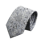 Black Silver Paisley Necktie