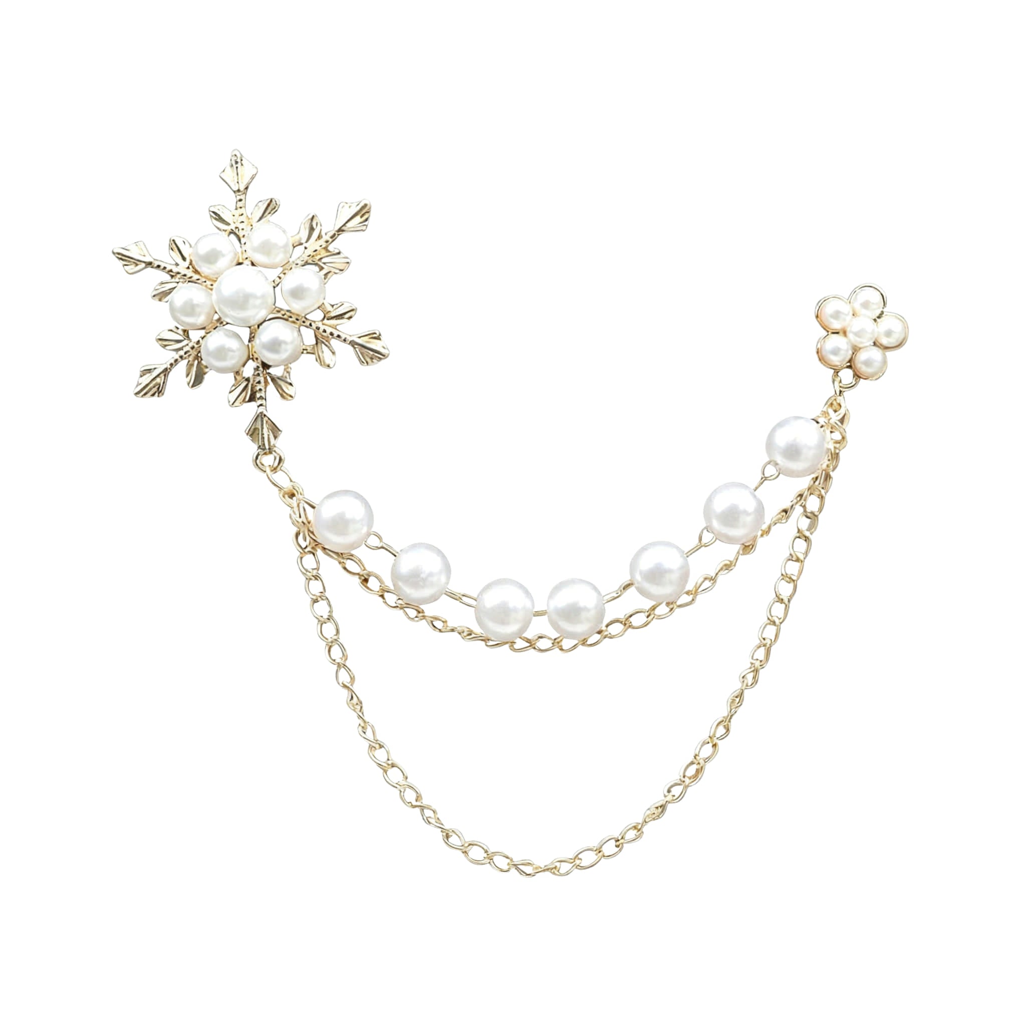 Gold White Pearl Lapel Pin