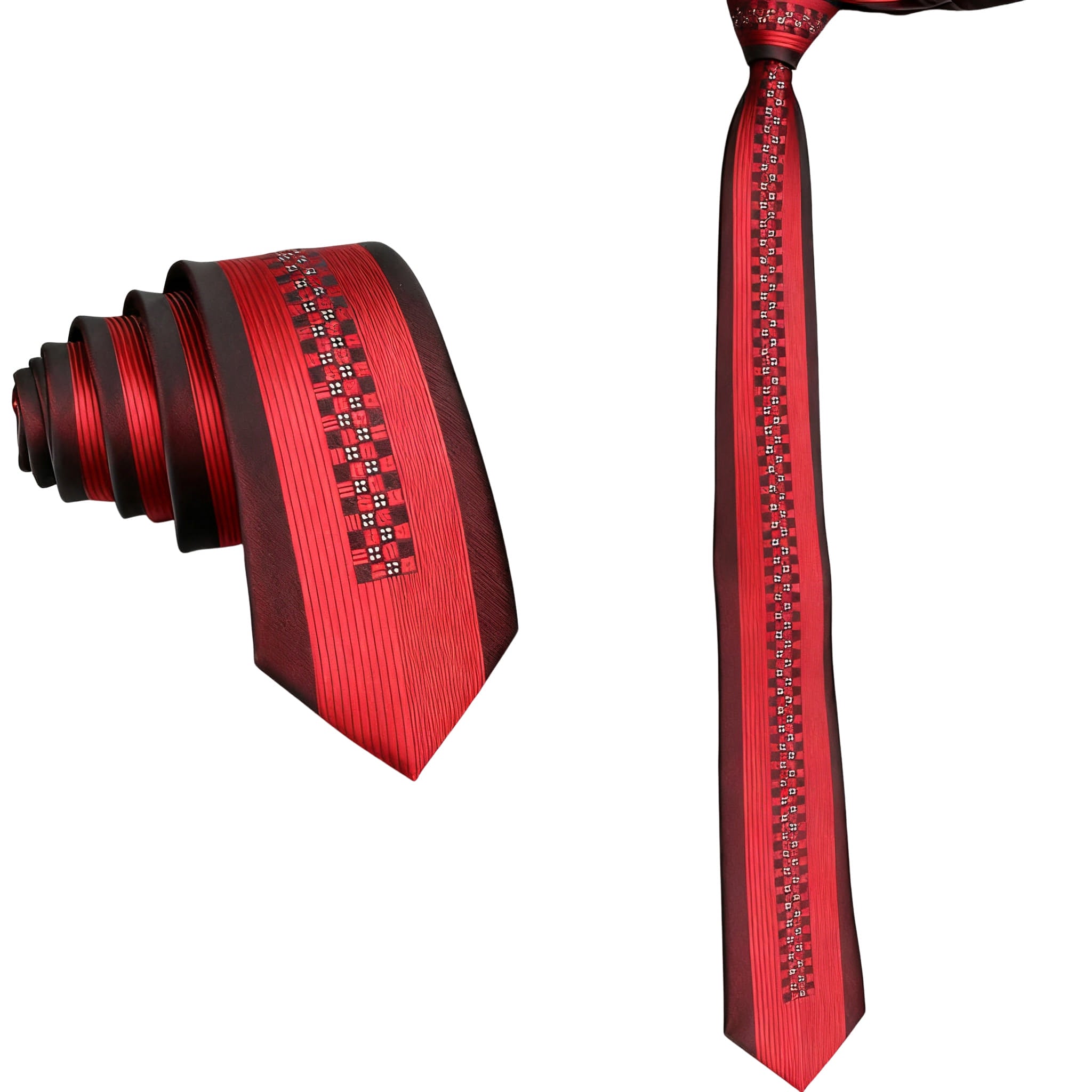 Red Black Dotted Necktie