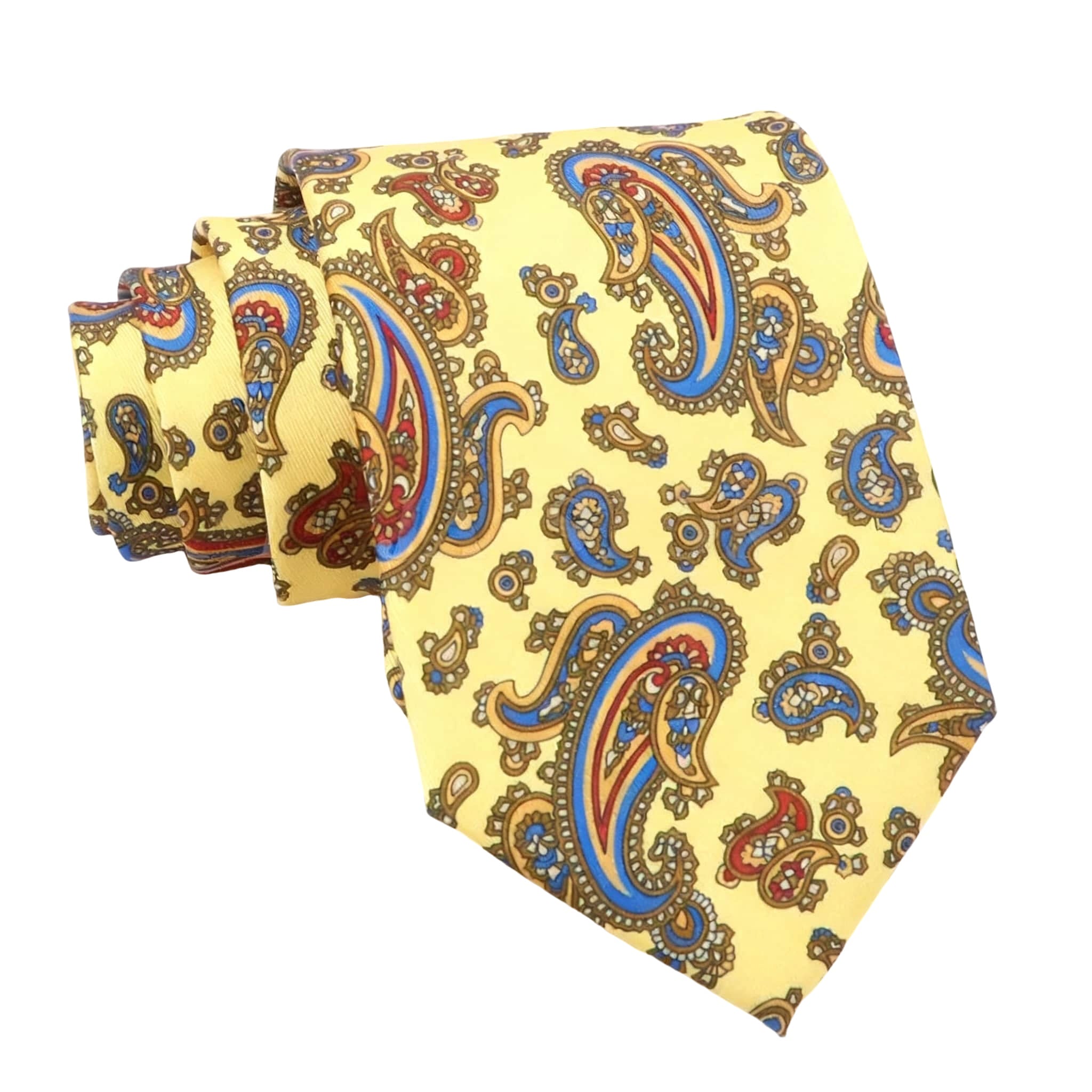 Yellow Blue Paisley Necktie