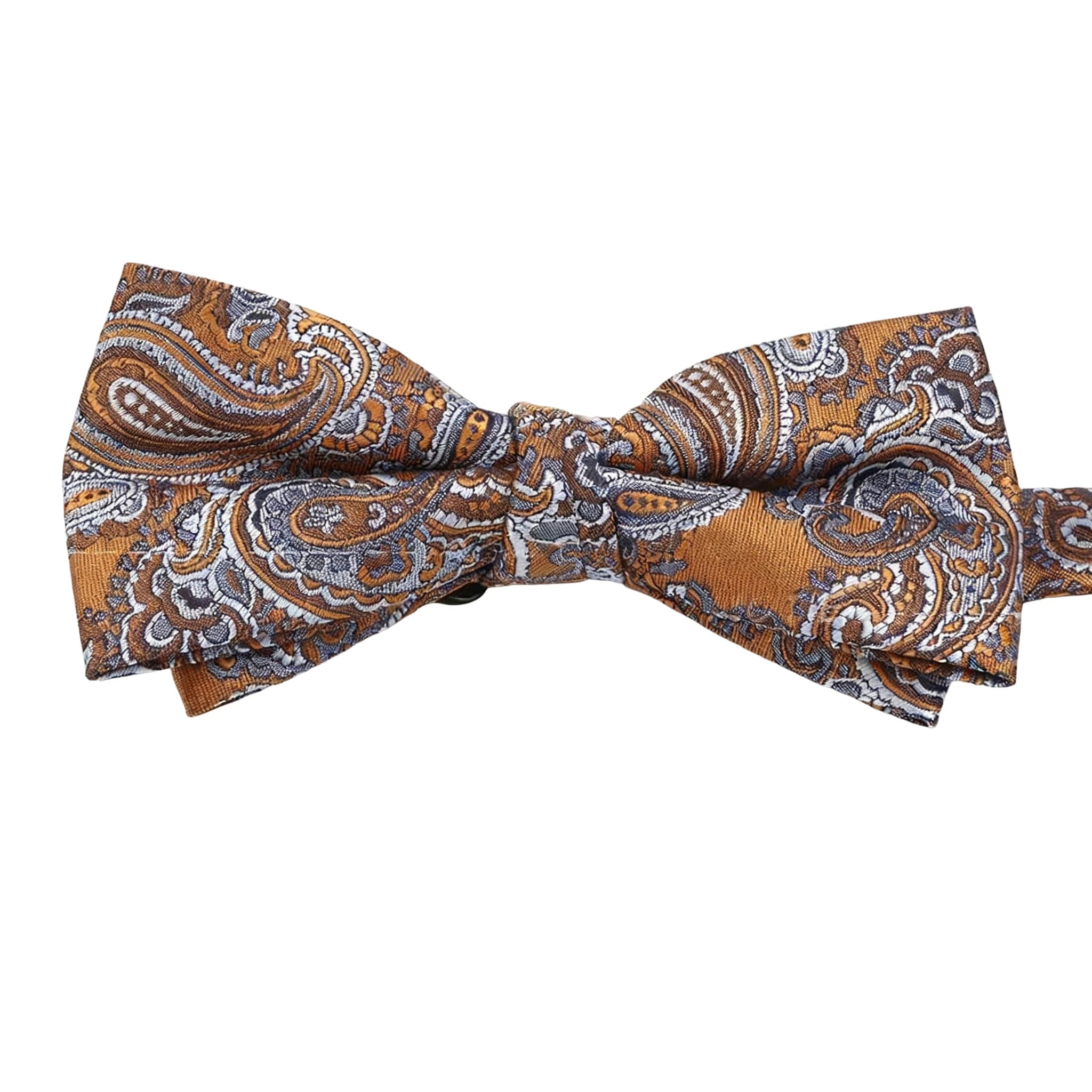 Gold Silver Paisley Bowtie