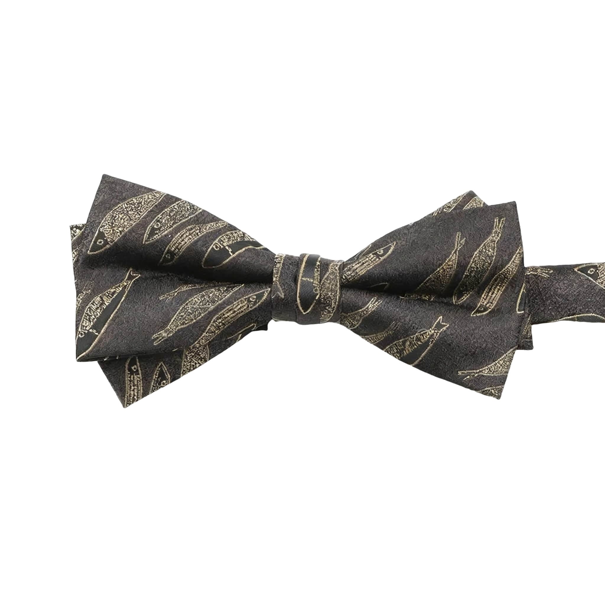 Brown Gold Fish Bowtie