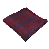 Burgundy Blue Plaid Pocket Square