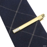 Gold White Geometric Tie Bar