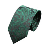 Black Green Paisley Necktie