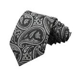Black White Paisley Necktie