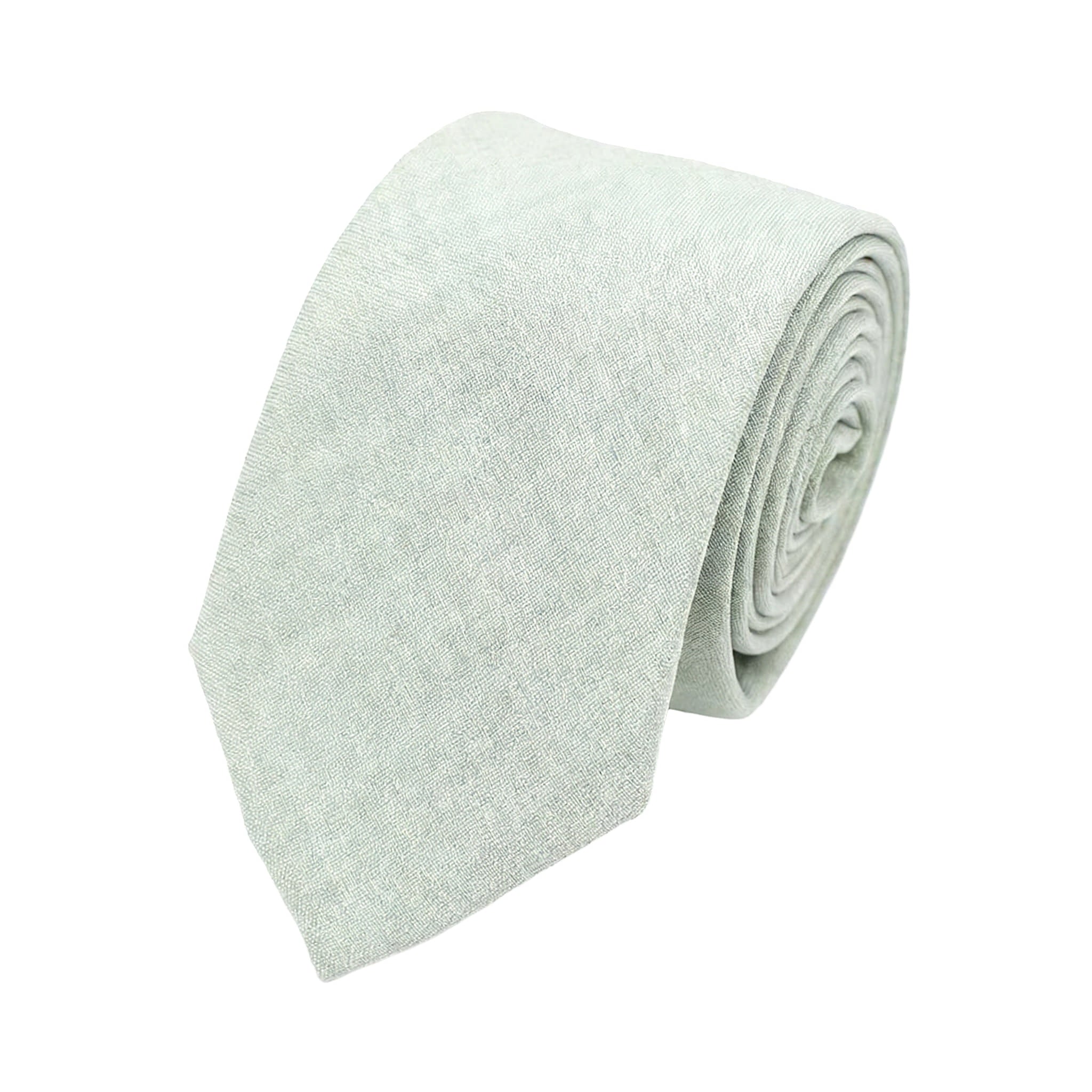 Sage Green White Textured Necktie