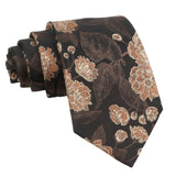 Black Brown Floral Necktie