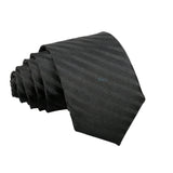 Black Black Striped Necktie