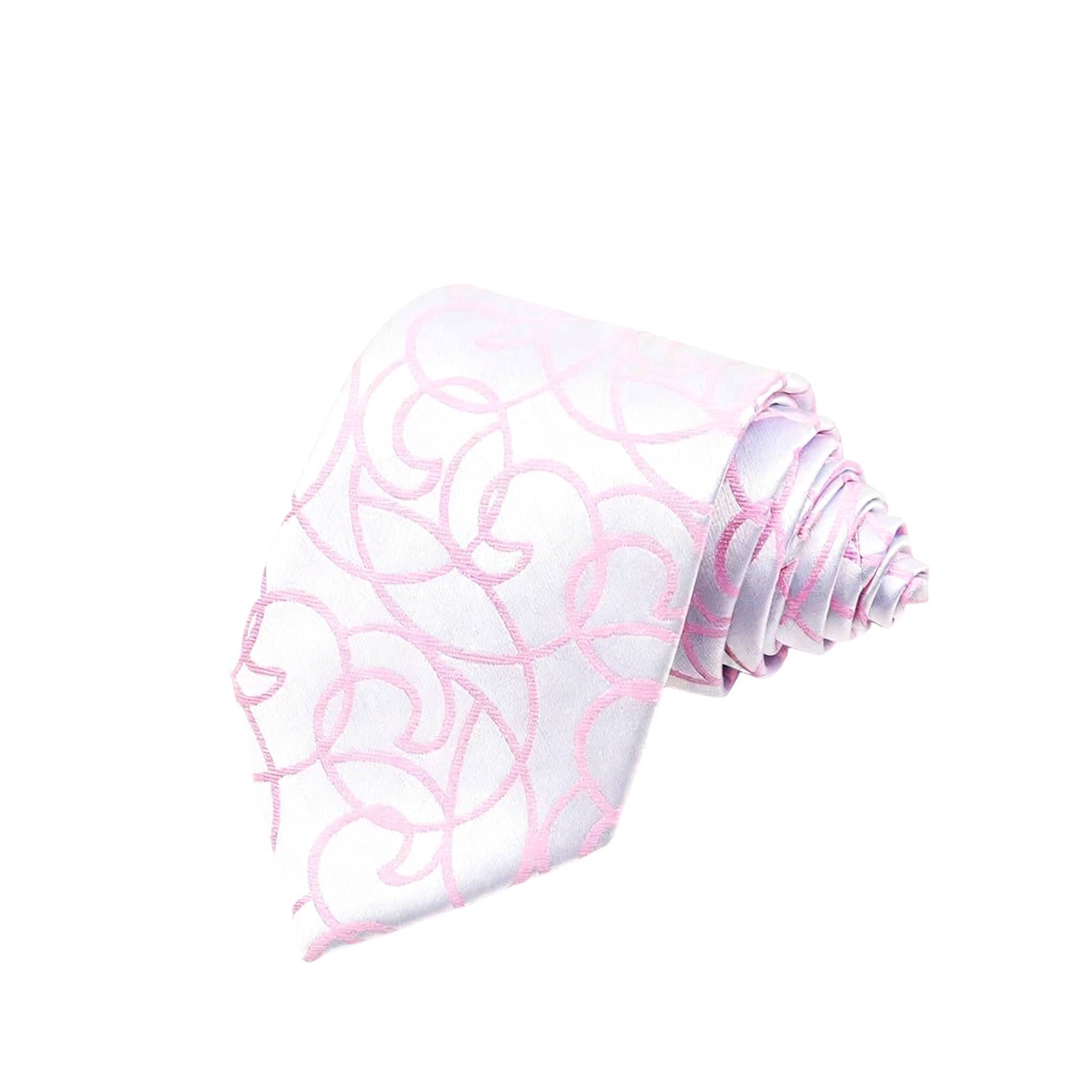 Silver Pink Abstract Necktie