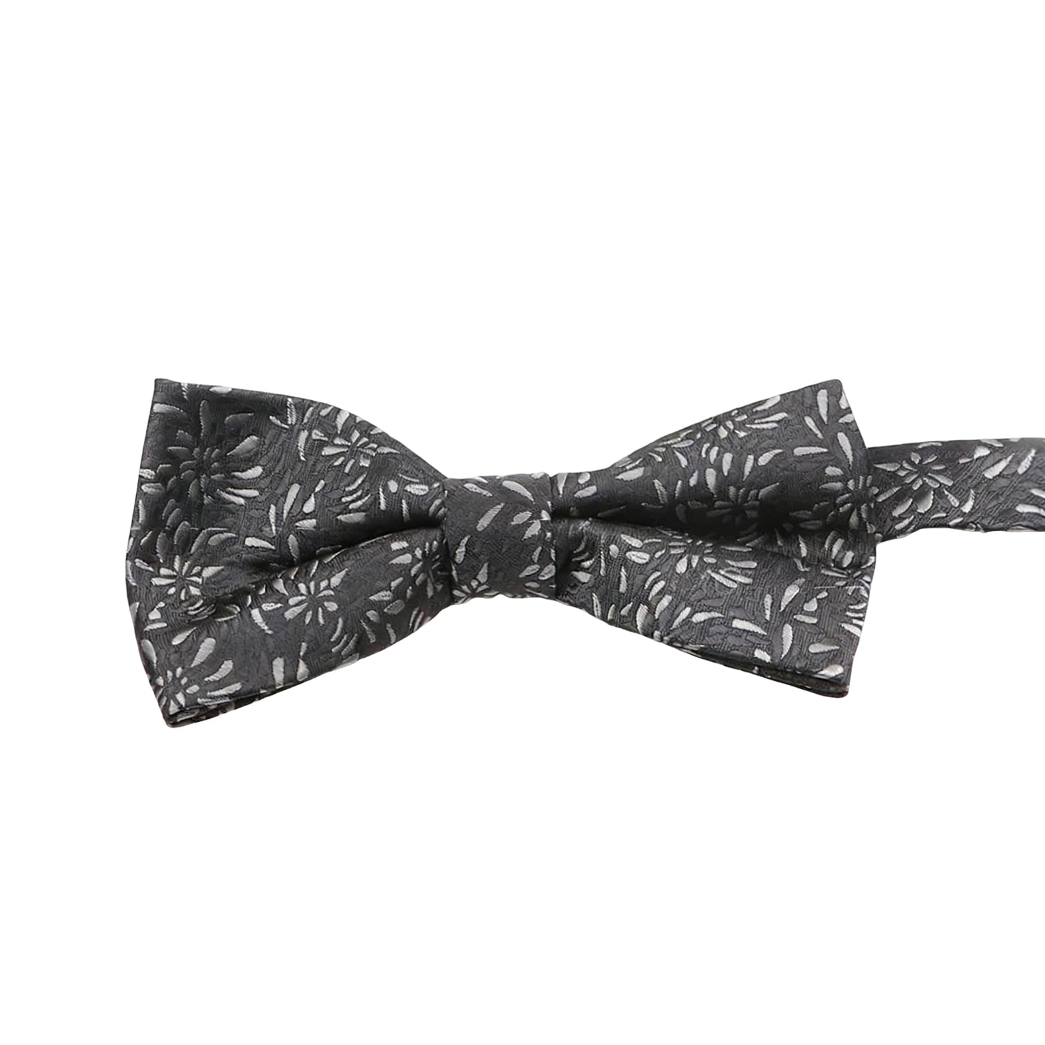Gray Silver Floral Bowtie
