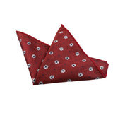 Red White Floral Pocket Square