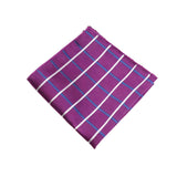 Purple White Plaid Pocket Square