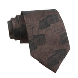 Brown Black Leaves Necktie