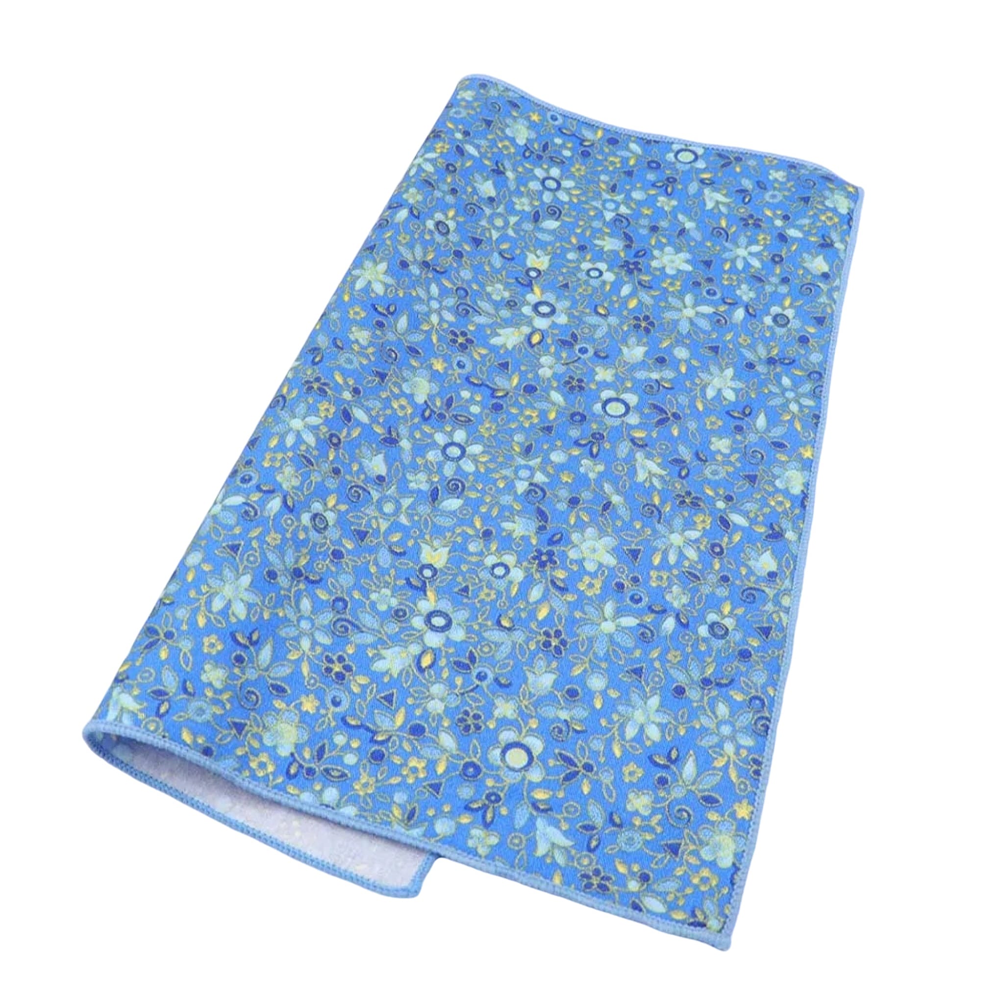 Light Blue Yellow Floral Pocket Square