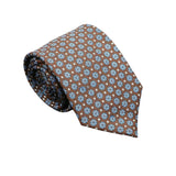 Brown Blue Floral Necktie