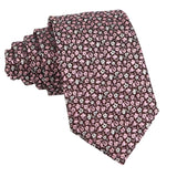 Brown Pink Floral Necktie