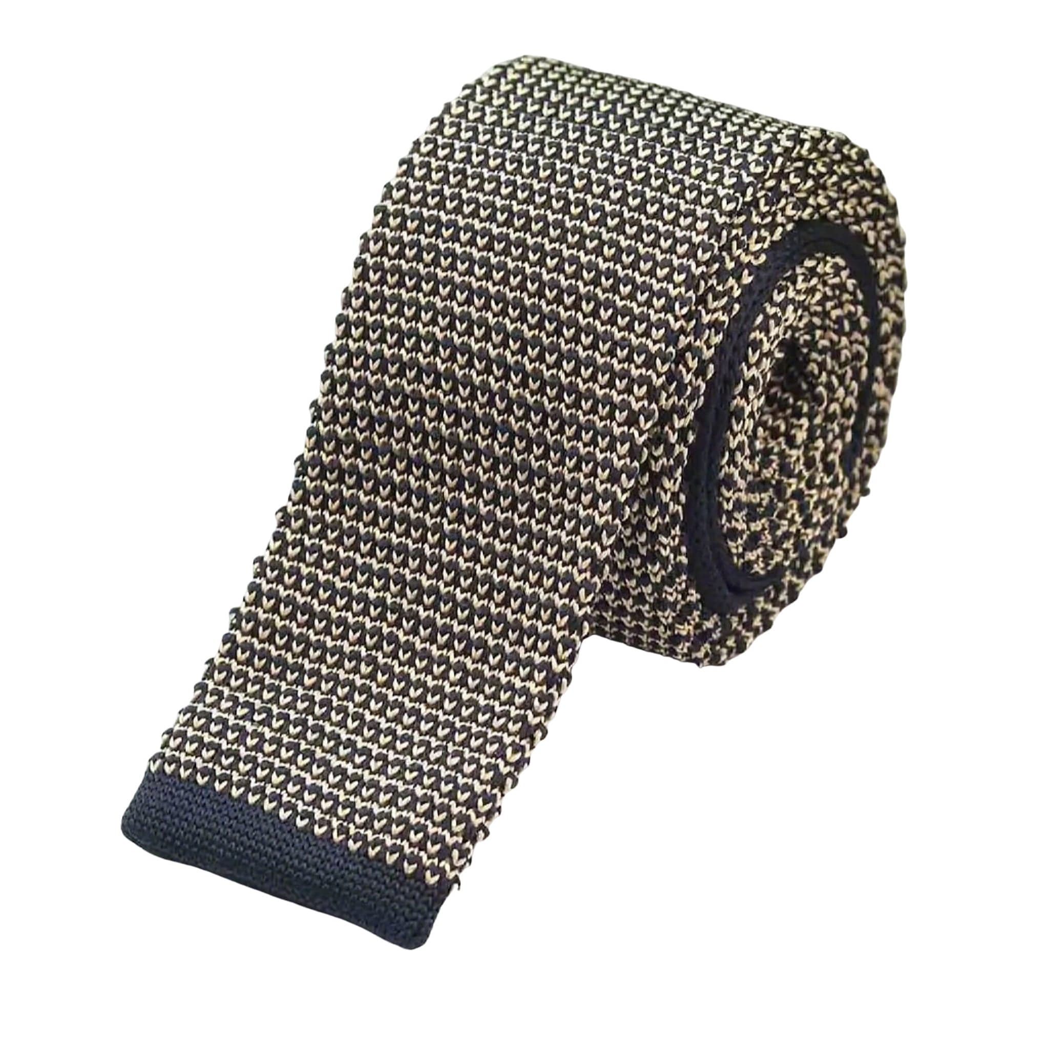 Black Beige Knitted Tie